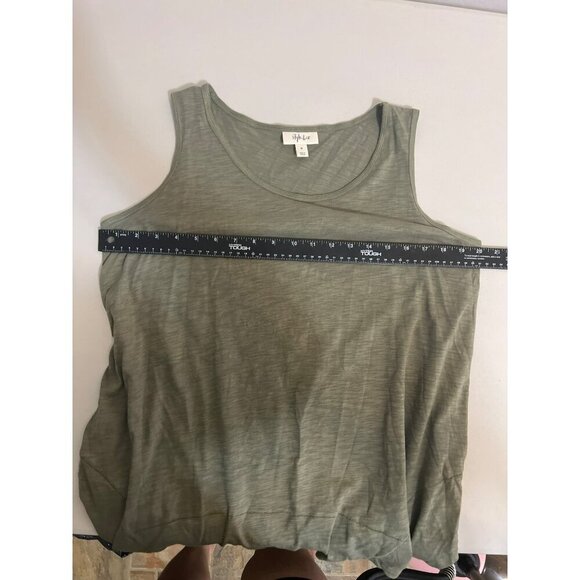 Style & Co Green Tank Flowy Blouse Scoop Neck Sz M - Picture 7 of 7